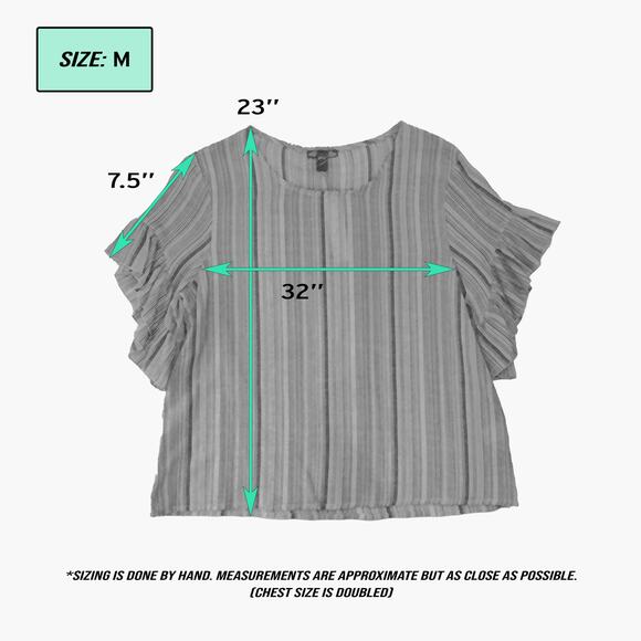 NWT DREW Red Rainbow Striped Ruffle Sleeve Blouse Top (Mutli Color | Size M) - Picture 6 of 6